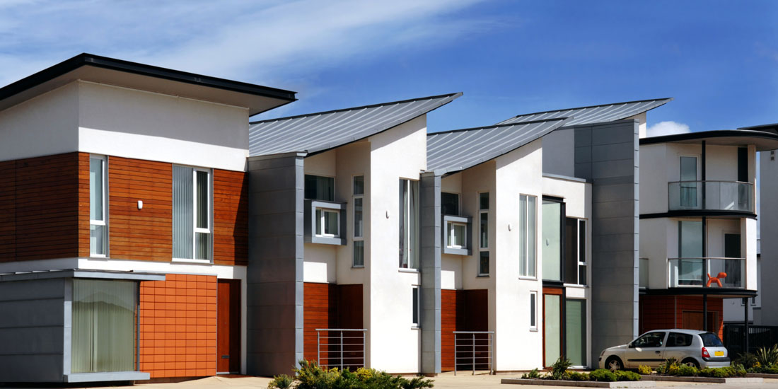 Row of townhouses in Auckland