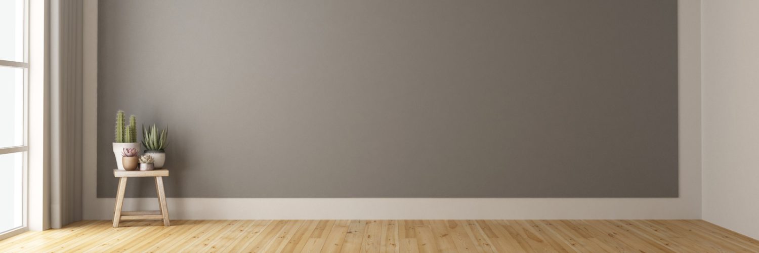 Photo of a smooth interior wall painted brown